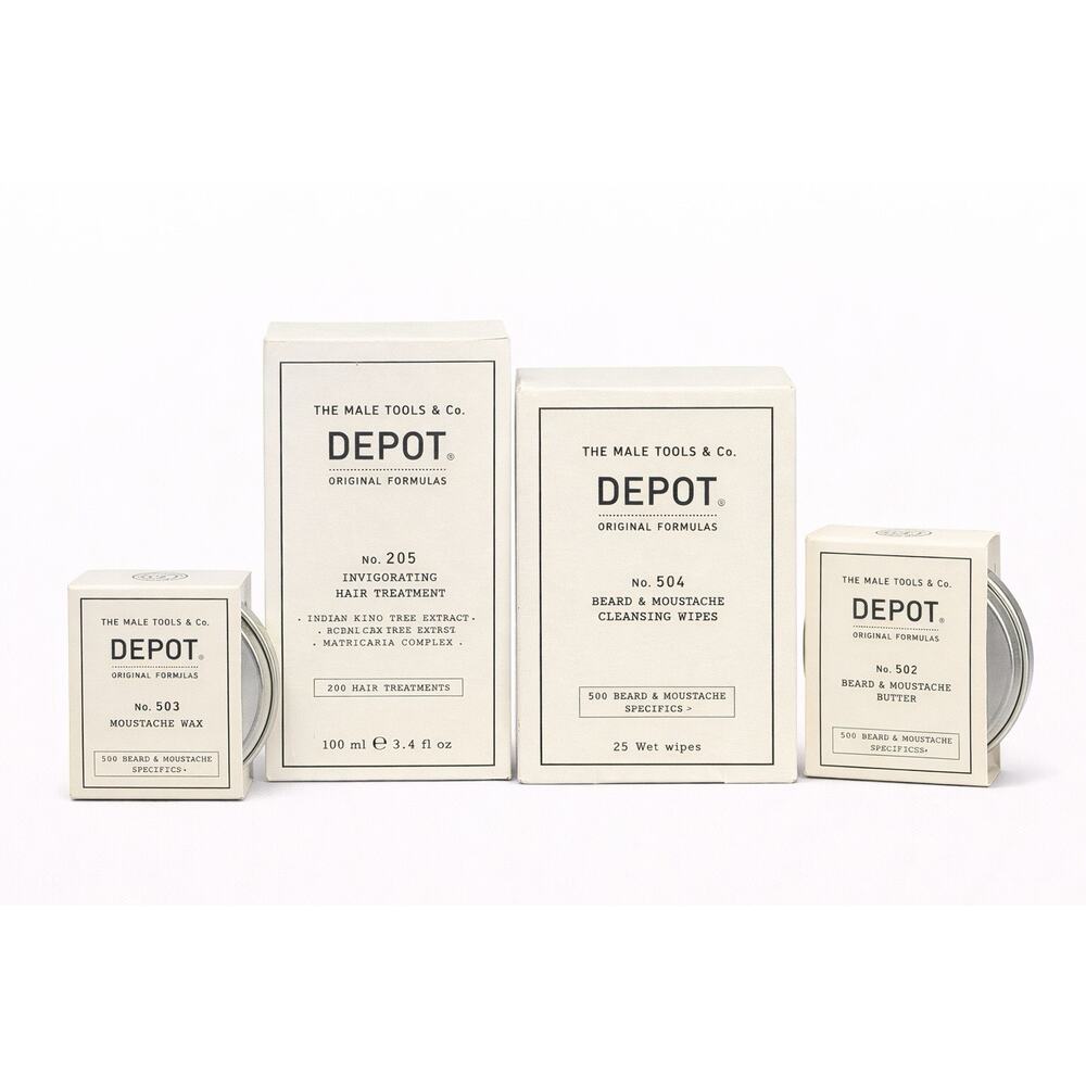 Depot Men’s Grooming Set No.205 Hair Treatment No.504 Wipes 502 Butter 503 Wax